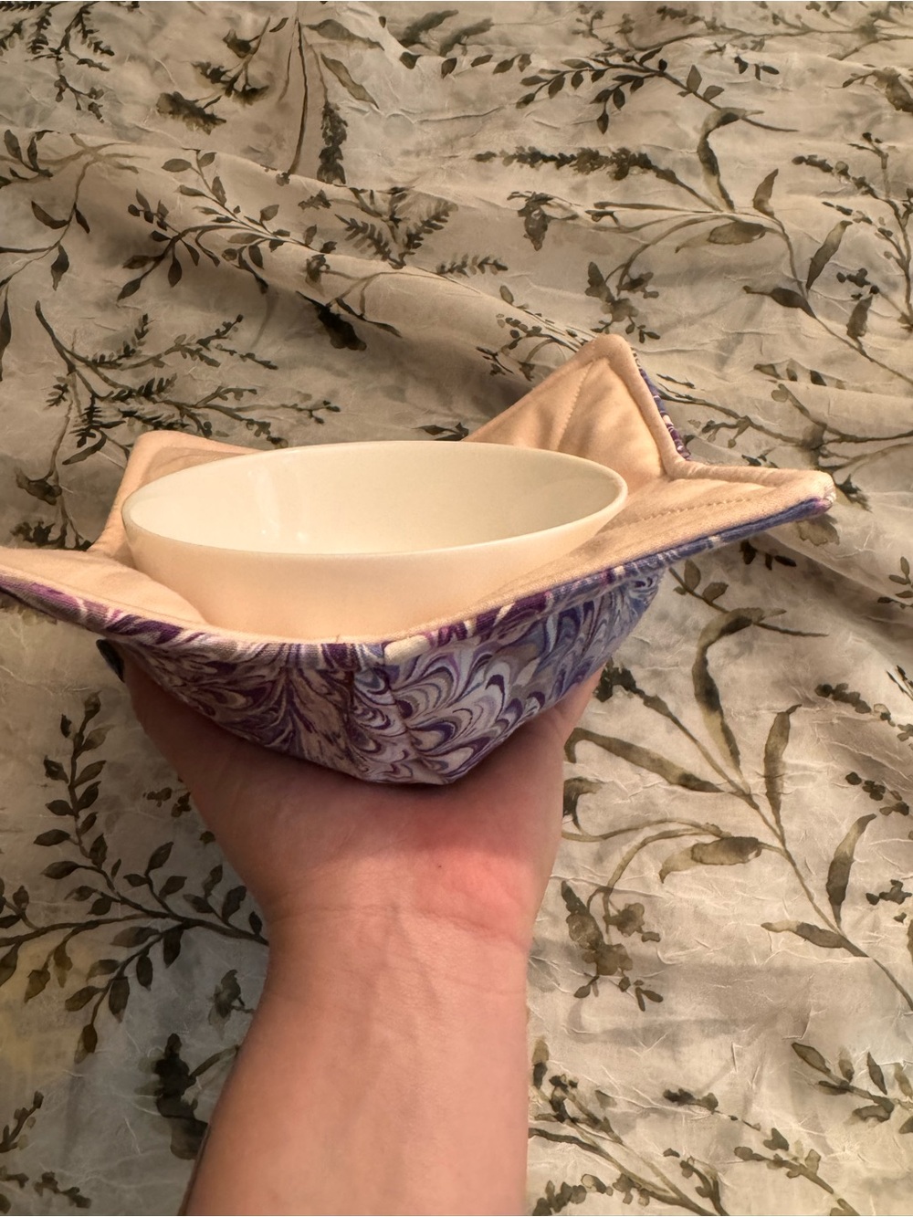 Handmade Purple Swirl Microwave Bowl Cozy